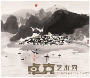 吴冠中 1986年作 香港景色 立轴 59*68.5cm